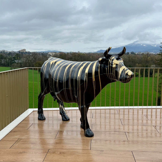 Kuhtag — Trash doré fond noir (~H155 x Long.230 cm) - deco maison et jardin — vue 4
