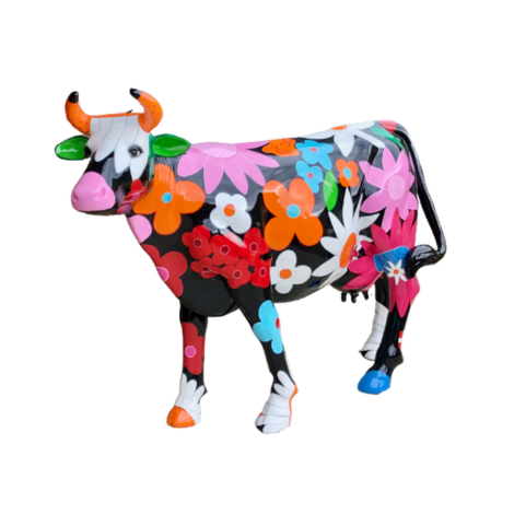 Kuhtag — À fleurs fond noir - grandeur nature (H150 x Long.220 cm)