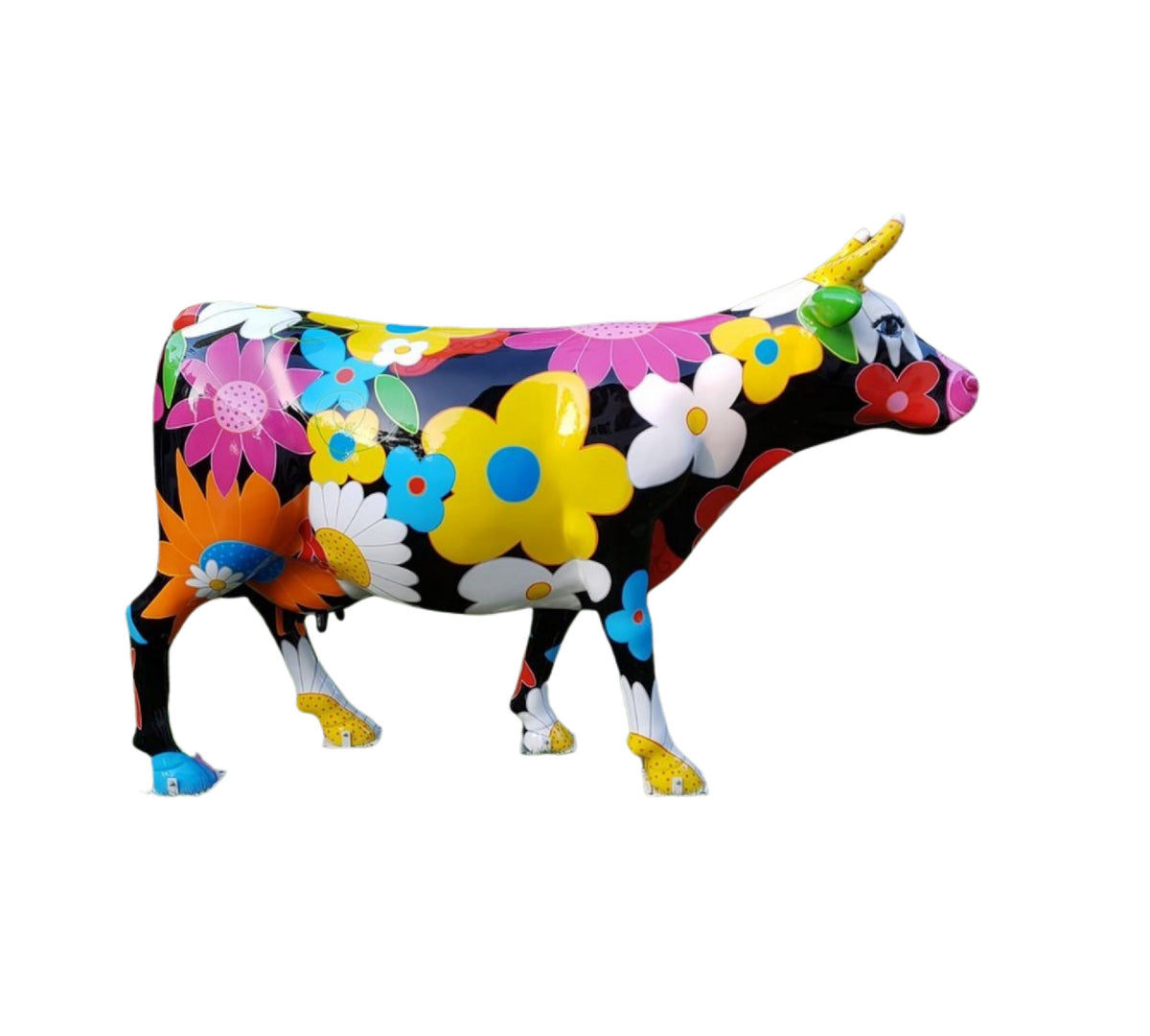 Kuhtag — À fleurs fond noir - grandeur nature (H155 x Long.235 cm)