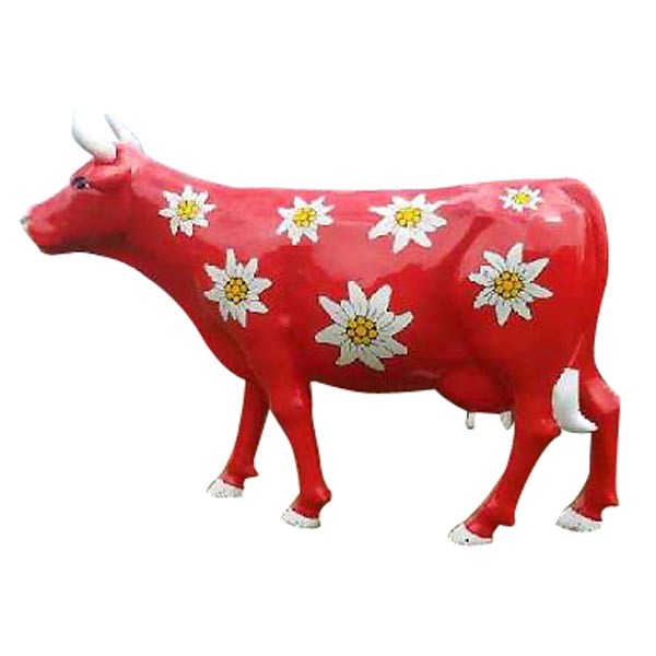 Kuhtag — Animaux en résine Suisse - vache Edelweiss