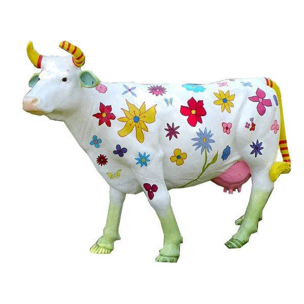 Kuhtag — Fleurs fond blanc - grandeur nature (H155 x Long.215 cm)