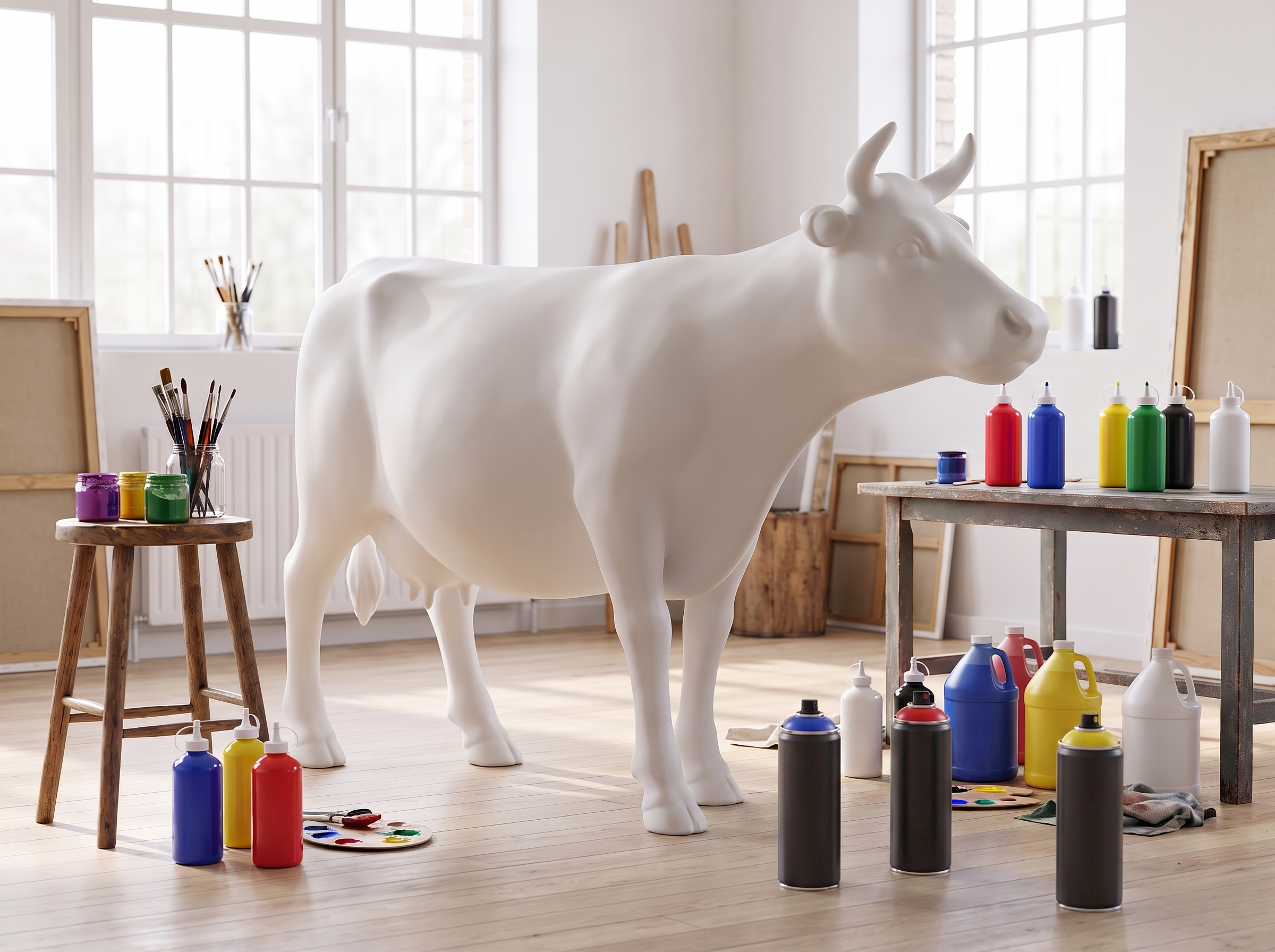 Kuhtag-Skulpturen zum Bemalen für Kreativ-Workshops