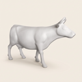 Vache en résine Kuhtag — Blanc mat prêt-à-peindre, grandeur nature H155 — photo studio