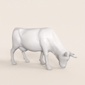 Vache en résine Kuhtag — Tête en bas blanc mat prêt-à-peindre, grandeur nature — photo studio