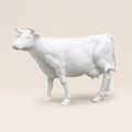 Vache en résine Kuhtag — Blanc mat prêt-à-peindre, grandeur nature H150 — photo studio