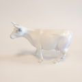 Vache en résine Kuhtag — Blanc mat prêt-à-peindre H15 cm — photo studio