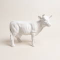 Vache en résine Kuhtag — Blanc mat prêt-à-peindre H45 cm — photo studio