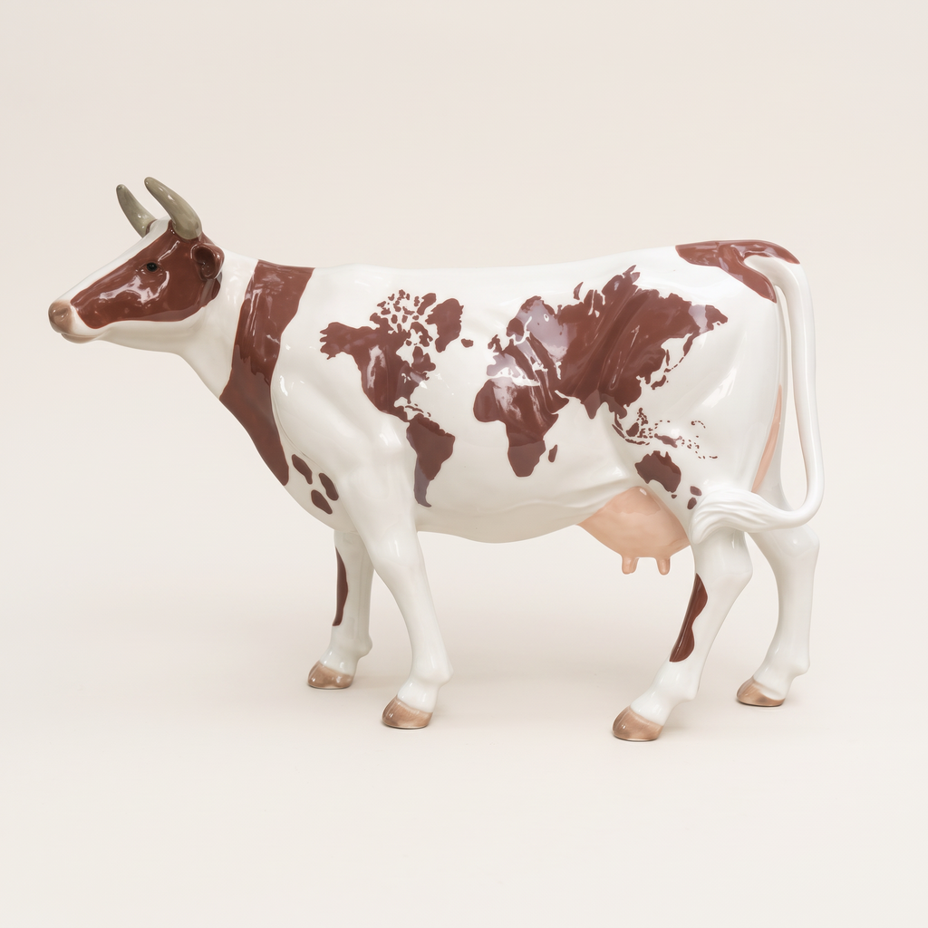 Vache en résine Kuhtag — Carte du monde, grandeur nature — photo studio