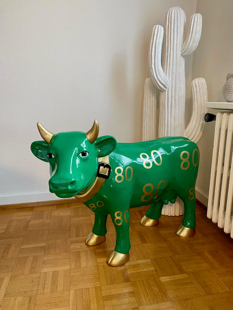 Vache Kuhtag verte personnalisée pour un 80e anniversaire