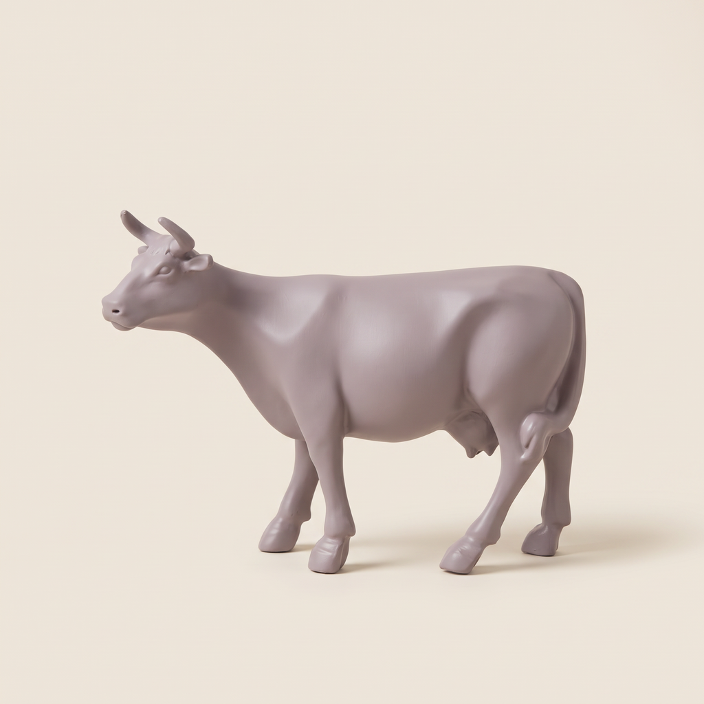 Vache lavande en résine H15 cm Kuhtag — photo studio